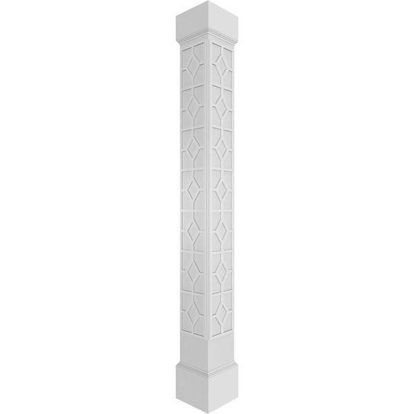 Ekena Millwork Craftsman Classic Square Non-Tapered Kinsman Fretwork Column w/ Mission Capital & Mission Base CC1210ENKNSMIMI - main